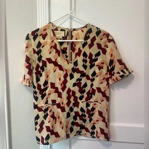 Marni Silk Geometric Blouse